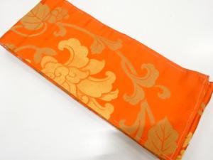 アンティーク　花唐草模様織り出し半幅帯（着用可）